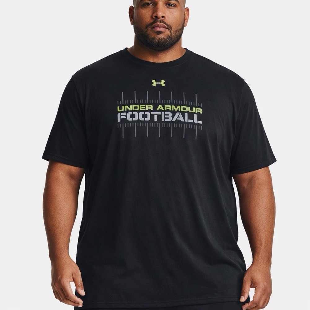 Under Armour NFL Football Field Black T-shirt Size 3XL Mens GRAPHIC LOGO Gym Tee